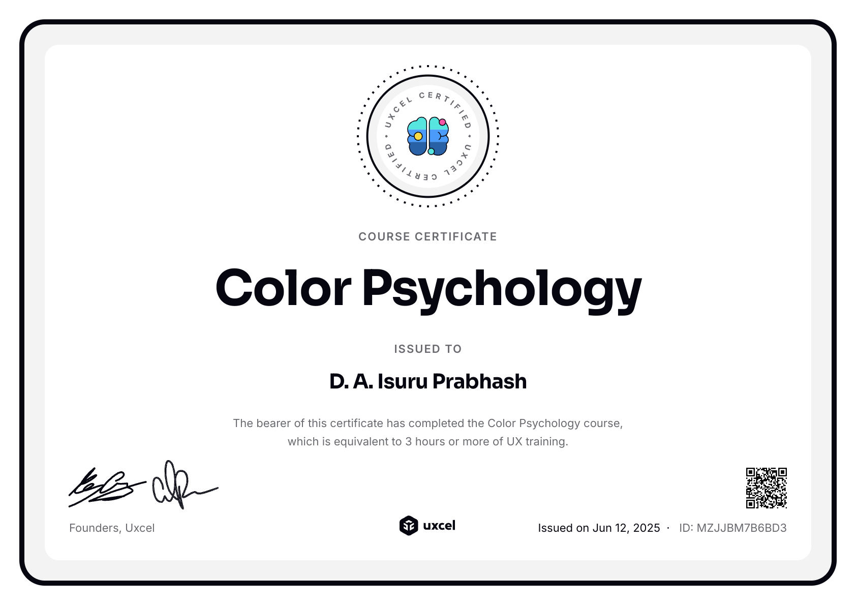 D. A. Isuru Prabhash's certificate